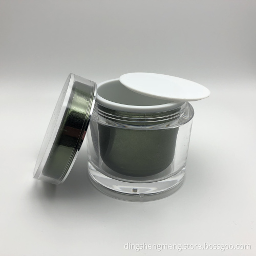 CONTENEUR ACRYLIQUE VERT 200G EMBALLAGE COSMETIQUE LOQ MOQ IMPRIME